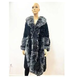 Luxurious Warm Black and Gray Faux Fur Coat! 1 WK ONLY!!!